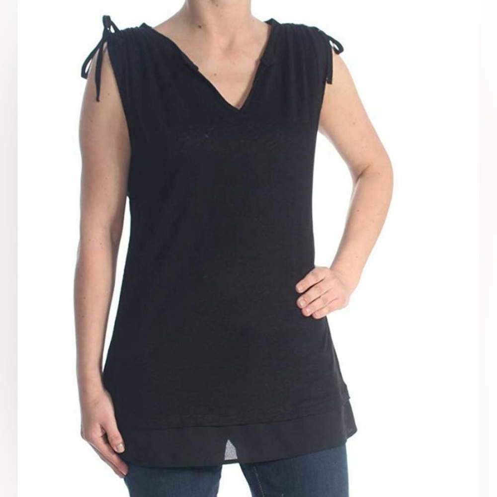 NWT. Sanctuary Linen Nora Tank. Black. Size Medium.
